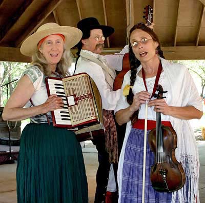 Los californios at the Pena Adobe in Vacaville, CA: Janet Martini, David Swarens, Vykki Mende Gray.